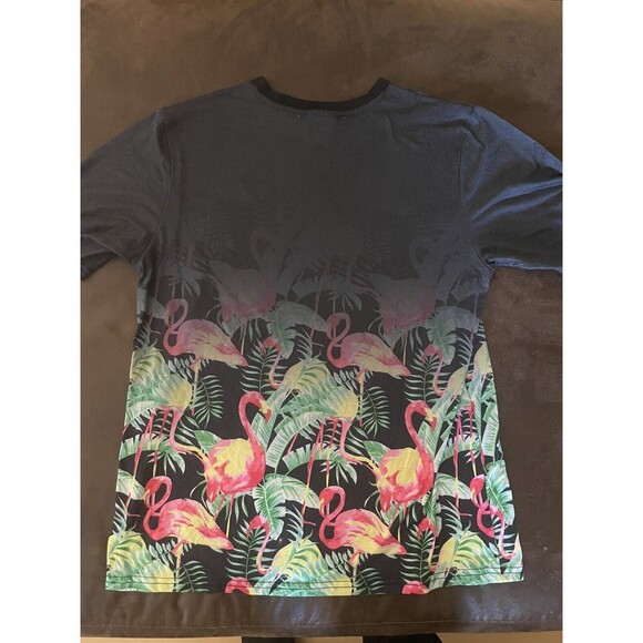 Lifted Research Group Men's Sz Medium Black Faded HOT Paradise Flamingos T-Shirt - Picture 5 of 5